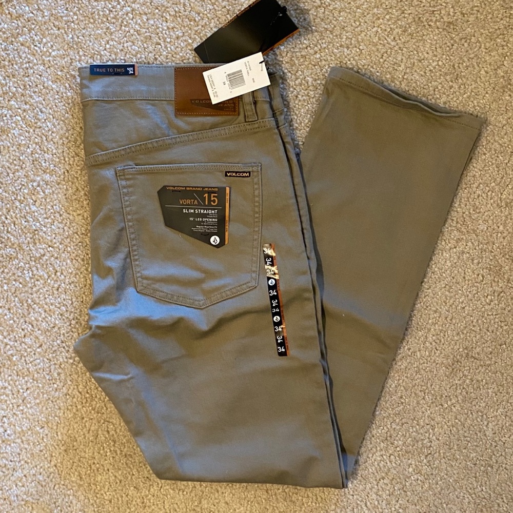 NWT Volcom Vorta Twill jeans beige khaki